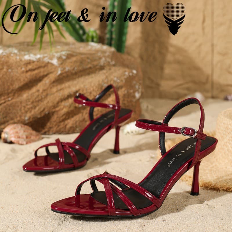 Women's Shoes Pointed All Match Stiletto High Heels Cross Strap Open Toe Women's Sandals