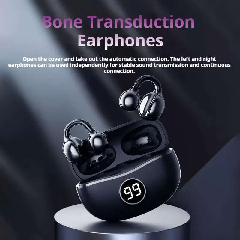 Wireless Headphones Fone Bluetooth Headset With Mic Handsfree Noise Canceling Earphones Clip Ear Music Sports Gaming