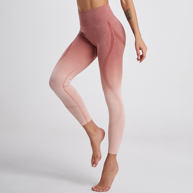 Women's fashion tight mesh vest knitted sports fitness pants
