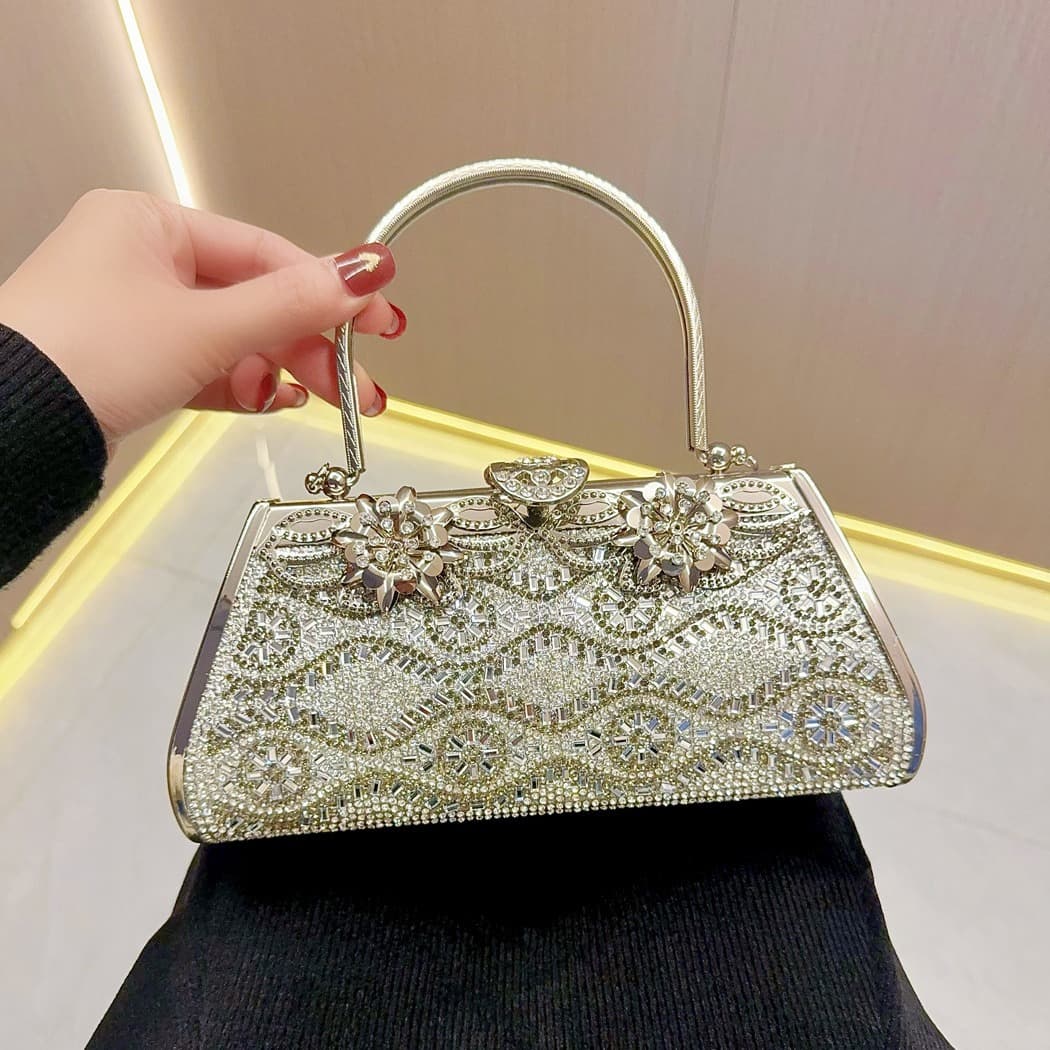 Women's Evening Bags Handbag Vintage Diamond-encrusted Small Bag Fashion Party Evening Tote Diagonal Dinner Bag