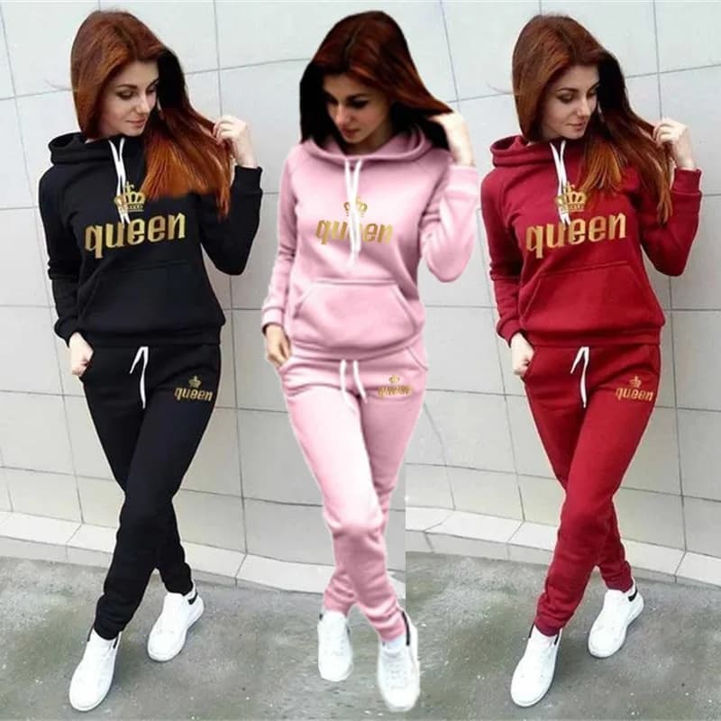 New Women Hoodie Trending Running Set Jogging Suits Sweat Pants 2pcs Sportswear Woman's Sports Suit Plus Size S-4XL