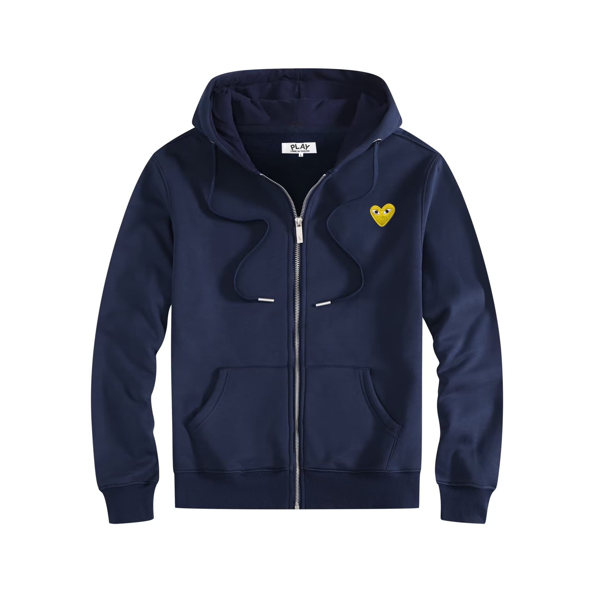Sweat-shirt à capuche doublé polaire PLAY avec fermeture éclair et cœur brodé, ample, grande taille, unisexe, pour couple