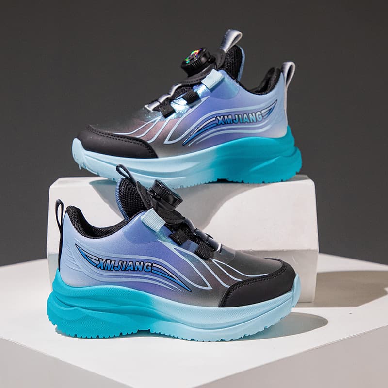 Baskets de basketball pour garçons, collection printemps 2025, pour élèves du primaire, boucle rotative, maille, style décontracté, idéales pou