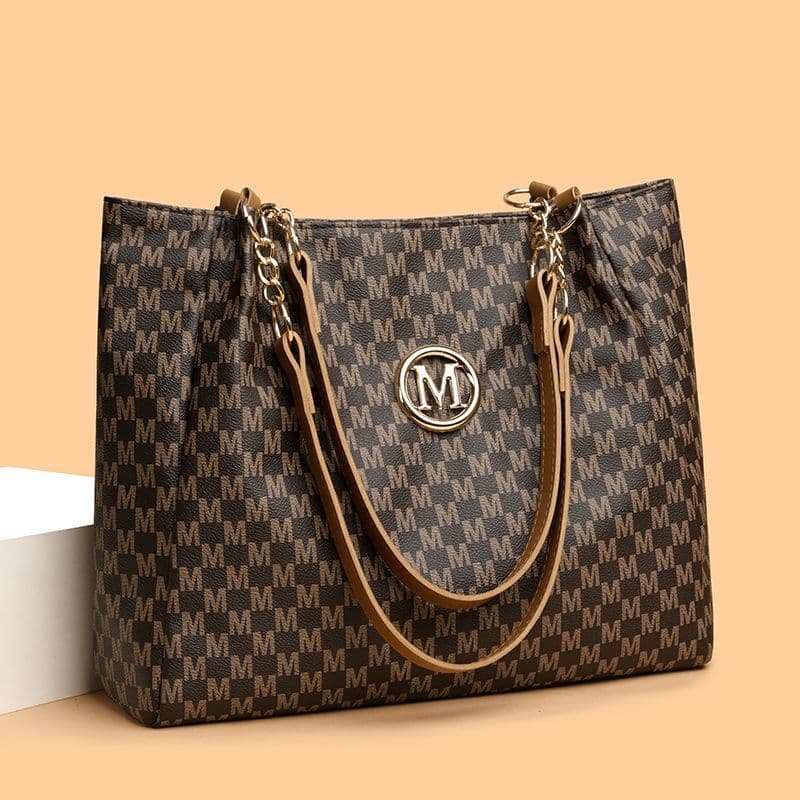 Women's Bag 2026 New Korean Style Fashionable Single-Shoulder Large-Capacity Handheld Tote Vintage Print Commuting Chain