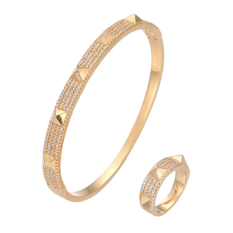Bangles Nail Bracelet Copper Inlaid Zircon Simple Couple Bracelet Men And Women's Style Gold Plated Non Fading Trend