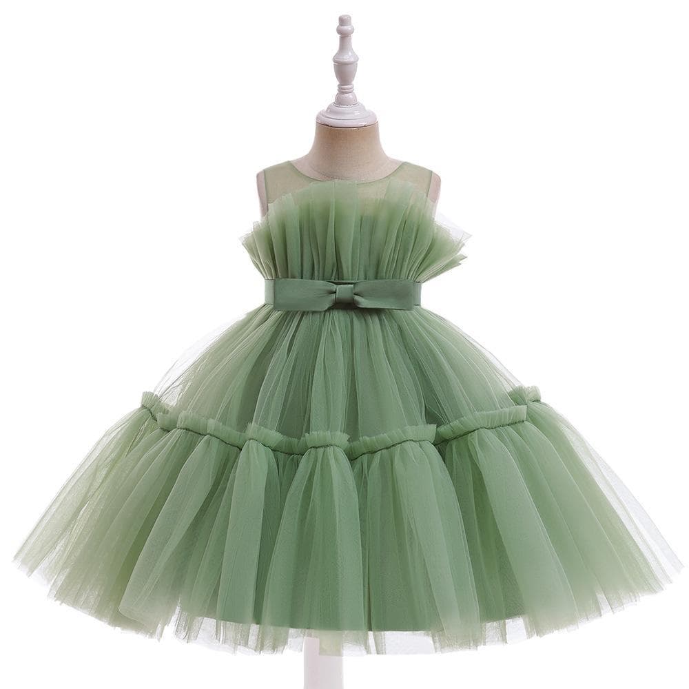 Children's Dress Fluffy Tulle Princess Dress Girl Piano Performance Dress Flower Girl Lace Wedding Dress