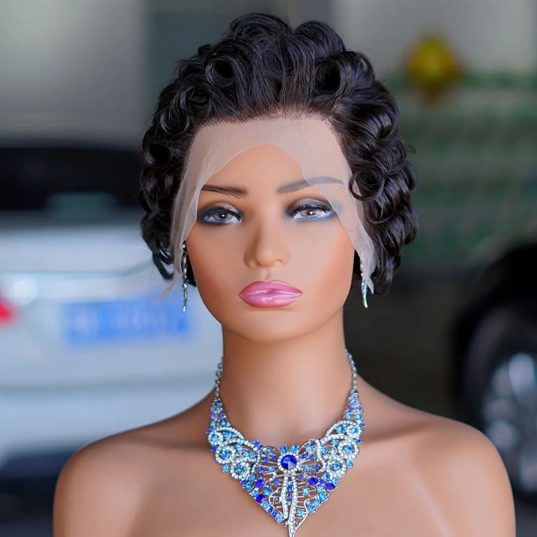 Short Pixie Cut Human Hair Wigs Curly Hair Transparent 13x4 Lace Wigs For Woman Brazilian Hair Remy