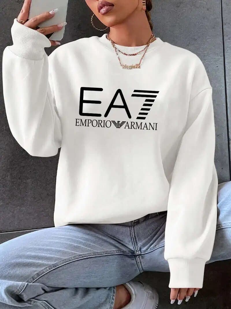 EA7 Automne et Hiver Nouveaux vêtements pour femmes et filles - Style mode et fun - Sweat à capuche à manches longues et col rond