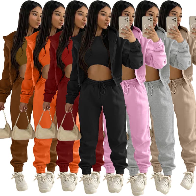 Women's Fashion Plus Fleece Hoodie Hoodie Casual Sports Suit