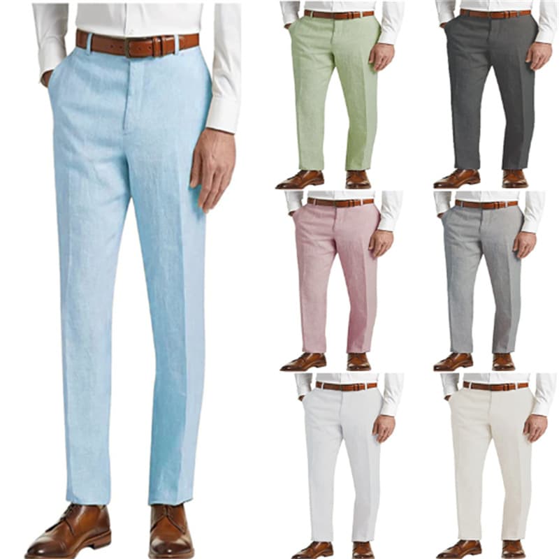 Men's Clothing New Spring And Summer Linen Pants Lightweight Classic Regular Trousers