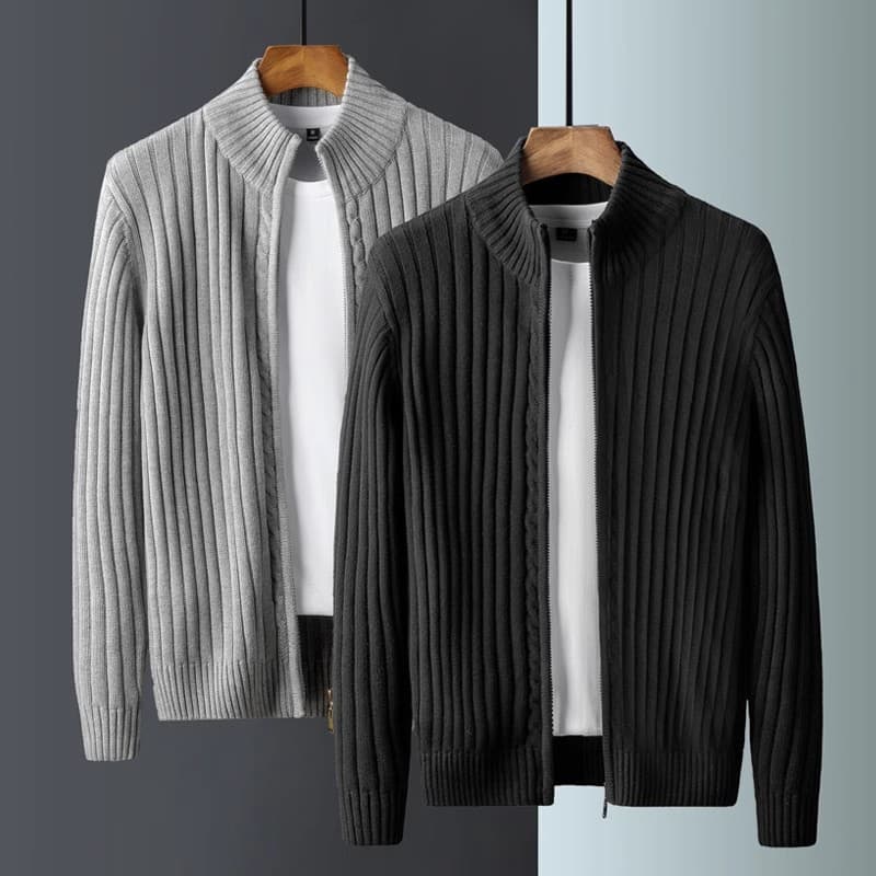Men's Clothing Spring and Autumn Sweater Men's Fashion Brand New Baseball Stand Collar All match Casual Zipper Knitted Cardigan Jacket Men