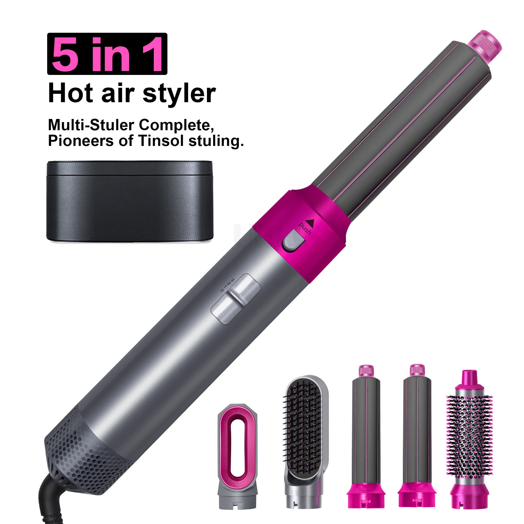 New 5 In1 Curling Iron Straightener With Brush Hairdryer For Dryer Hair Multi Styler 2024