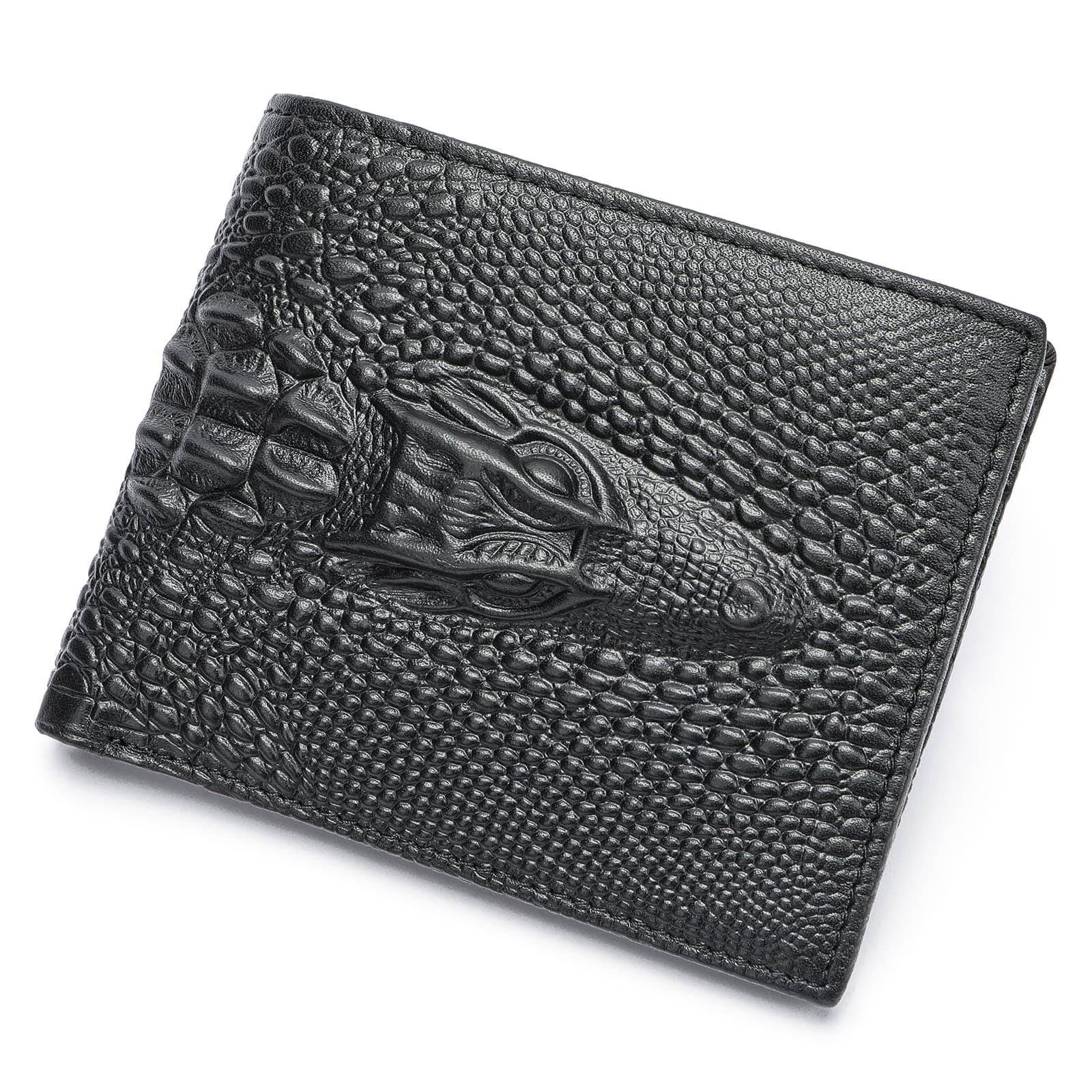 Fashion Wallet, Crocodile Pattern Simple Business Leather Multi-card Slot Classic Men's Wallet, Multi-function Coin Purse