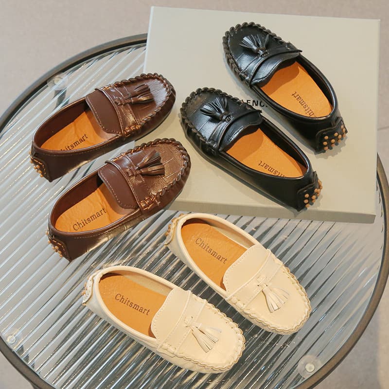 Korean Verion Of Caual Oft Oled Bean With Cow Tendon Ole, Baby Walking Boy And Girl, Leather For Children'