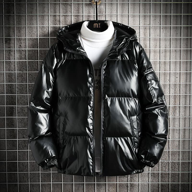 Men's Clothing Winter new cotton coat men's cotton coat trendy brand thickened velvet cotton coat trend 2023 large size short shiny thick coat