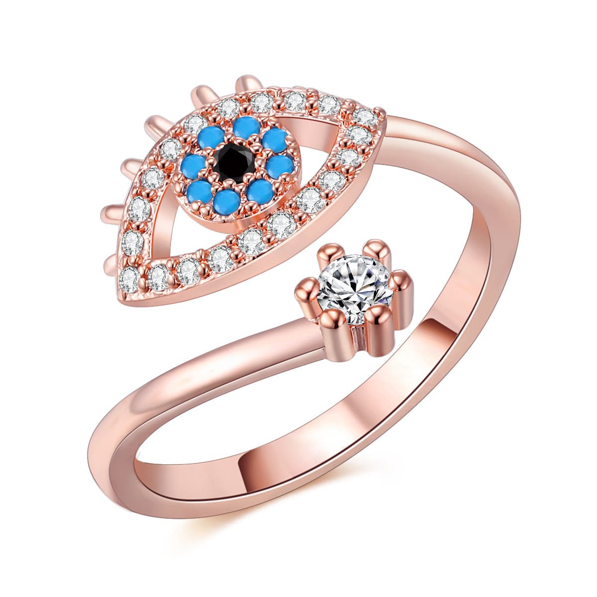 Unisex Jewelry Fashion creative ring opening blue eye jewelry fashion jewelry rings