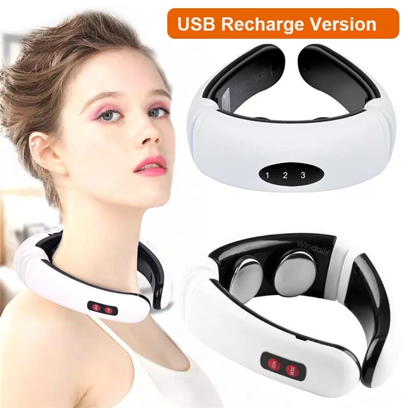 Beauty Care shop Neck 3D Intelligent Massager Electric Pulse Far Infrared Heating 6 Modes Cervical Back Body Massage Device Too