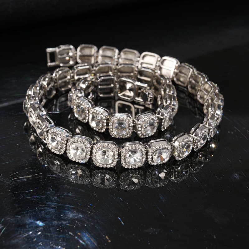 ​Hip Hop Cuban Link Chain & Bracelet Set, Iced Out Geometric Alloy Unisex Jewelry, Adjustable 20-60CM Streetwear Necklace For Men & Women