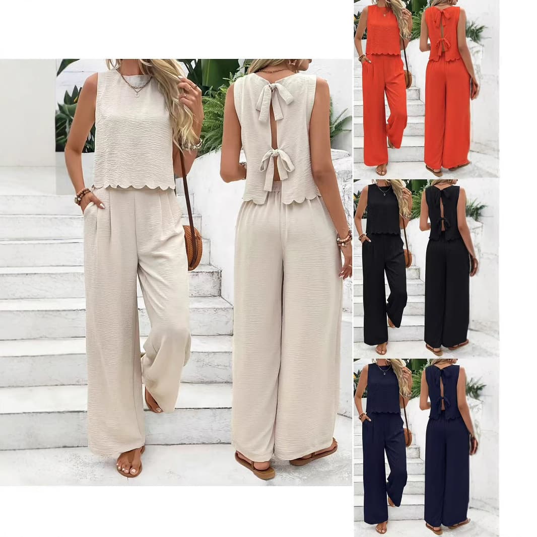 Women's Clothing Fashion Sleeveless Vest Casual Trousers Suit