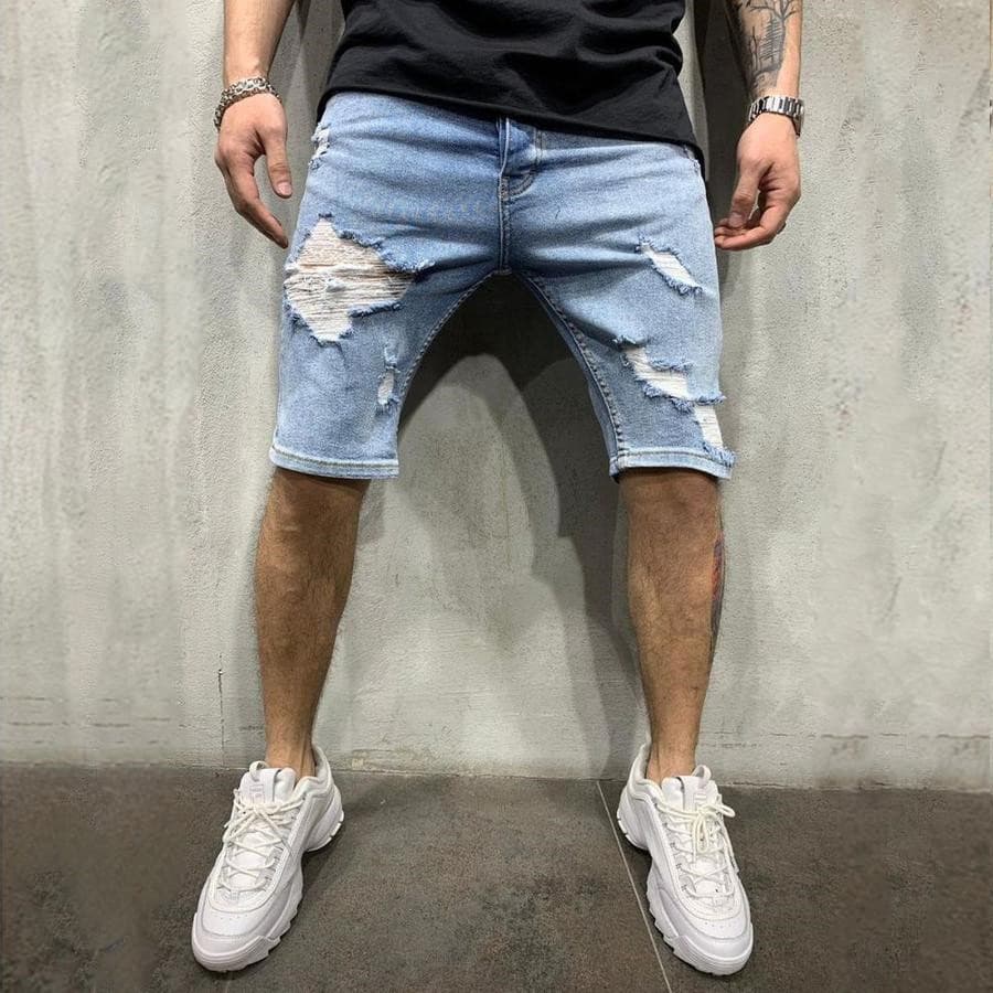 Men's Clothing Casual Slim Denim Small Leg Quarter Pants Personalized Trendy Jeans