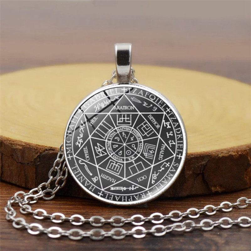 Seven Archangels Medal Angel Necklace For Women Men Seal Of Solomon Protection Chain Jewelry
