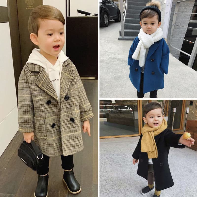 Baby Clothing Children's Tweed Coat Spring And Autumn New Children's Clothing Boy Baby Coat