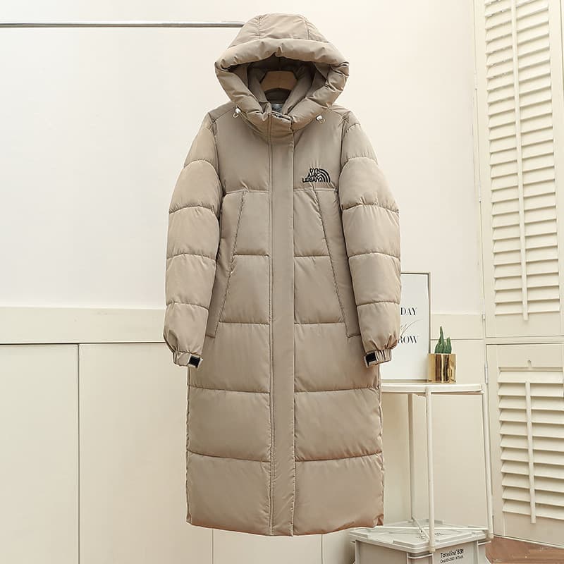 Women's Clothing Cotton coat thickened medium and long style windproof warm fashionable hot style loose version hooded over the knee coat