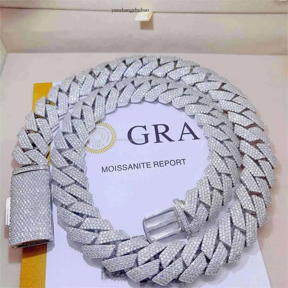 moissanite Necklace Designer Jewelry Cuban K Chain Iced Out Pass Dia Tester Sterg Sier Necklace Vvs Moissanite Chains