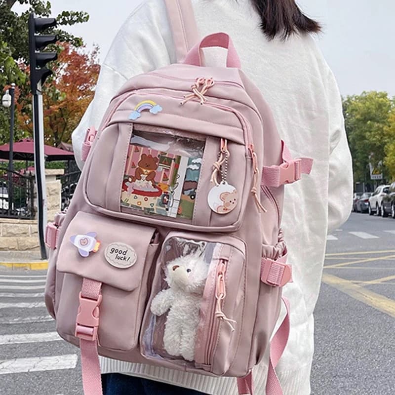 Schoolbag For Girls Large Capacity Cartoon High School Student Backpack