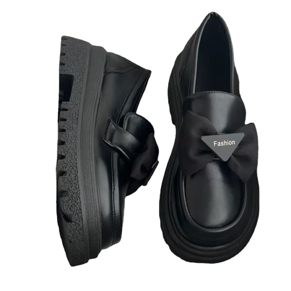 2024 Spring New Japanese Loafers Women's Fashion Small Thick soled Heightening Small Leather Shoes Trendy Women