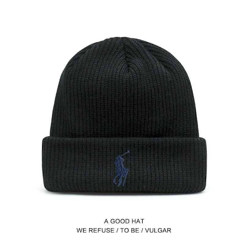 Bonnets en maille Polo pour hommes et femmes, bonnets d'automne et d'hiver, chapeaux chauds et protecteurs contre le froid, chapeaux simples et élé