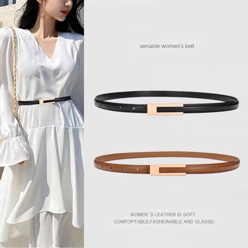 2023 New Sale Belt Black Vintage Small Belt Women's Simple Classic Versatile Belt Fine Matching Skirt Shirt Suit Belt Fine Style