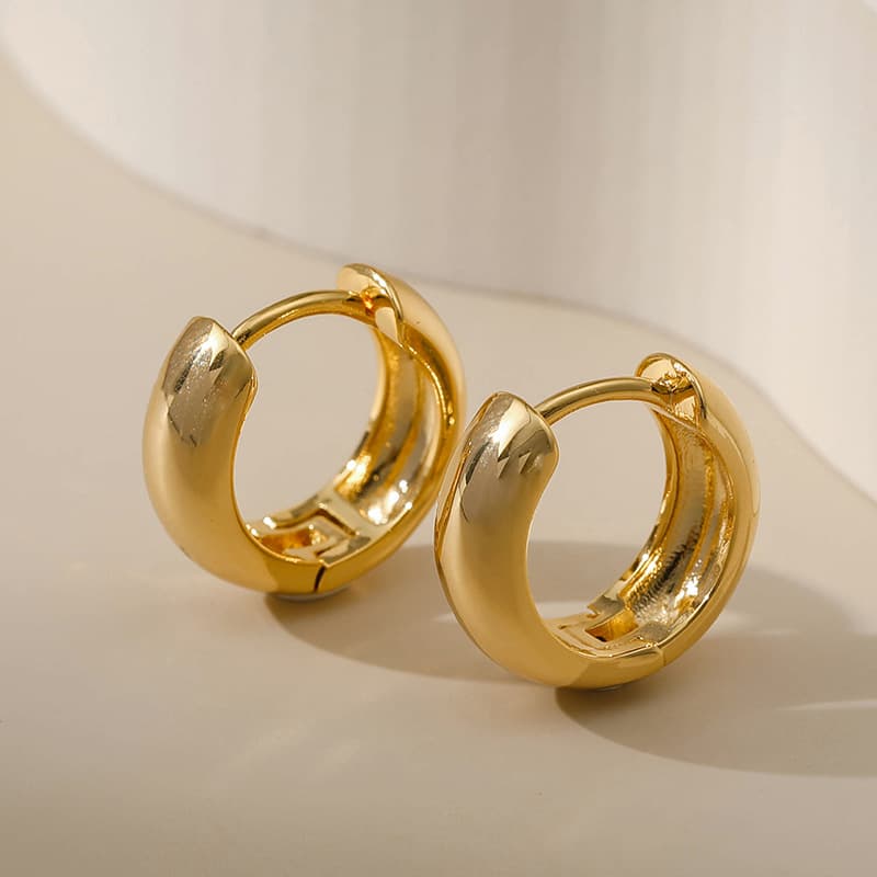Earrings Plain Hoop Ear Buckles Round Copper Plated K Gold Earrings Small Earrings For Ear Holes