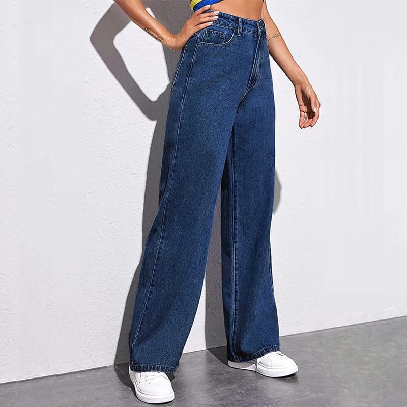 Women's Clothing Wide Leg Jeans High Waist Loose Spring And Autumn Straight Pants