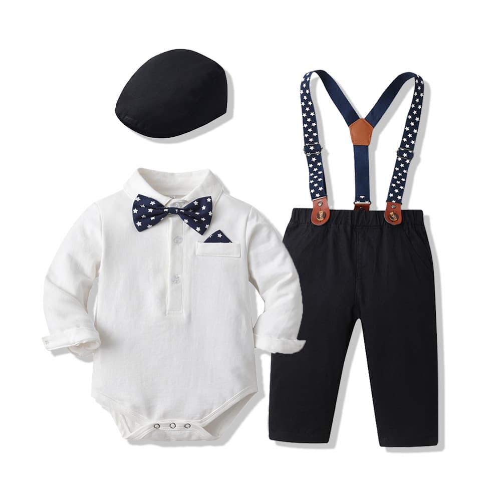 Kid's Clothing children's clothing autumn new arrivals baby boy romper suit children's sling flower girl one year old dress suit performance