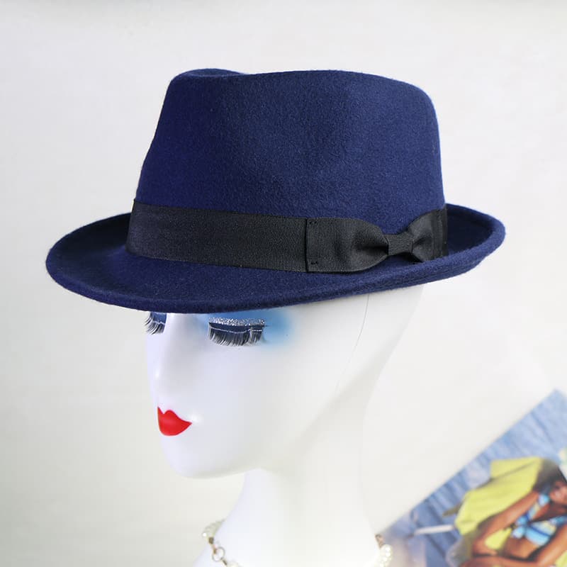 wool felt top hat men's jazz hat Shanghai beach gentleman wool woolen autumn and winter retro British hat