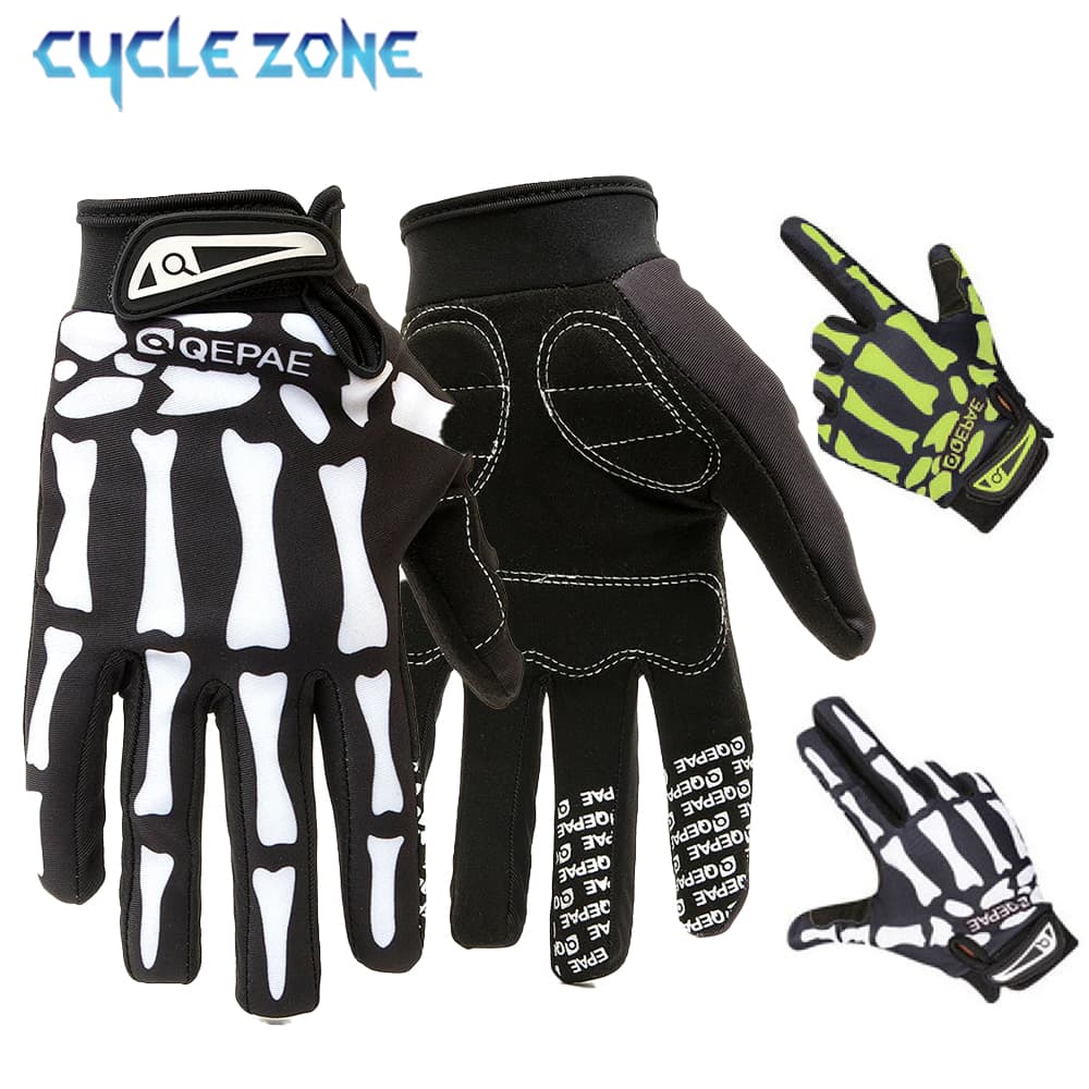 SkullFullFingerKnuckleGloveAntislipMittensMotorcycleCyclingWinterWarmMittenUnisexSportGlovesBicycleEquipment
