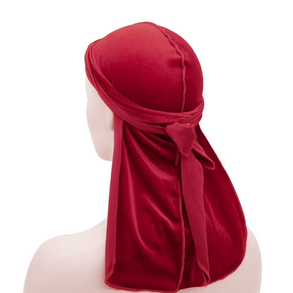 Chapeau de pirate unisexe en velours à longue queue, chapeau populaire à longue queue, durags en velours