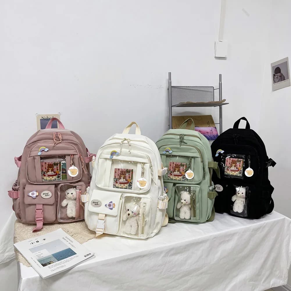 Japanese High School Bags For Teenage Girls Multi Pockets New Kawaii Backpack Women Harajuku Cute Mochila