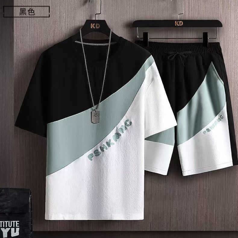 Men's Clothing Summer Suit Short Sleeved T Shirt Men's Set With Handsome Shorts Couple Teenagers Half Sleeved Tops