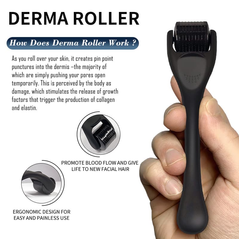 beard Men growth thick essential oil real man performance Beard Growth Oil Micro Needle Roller perforce