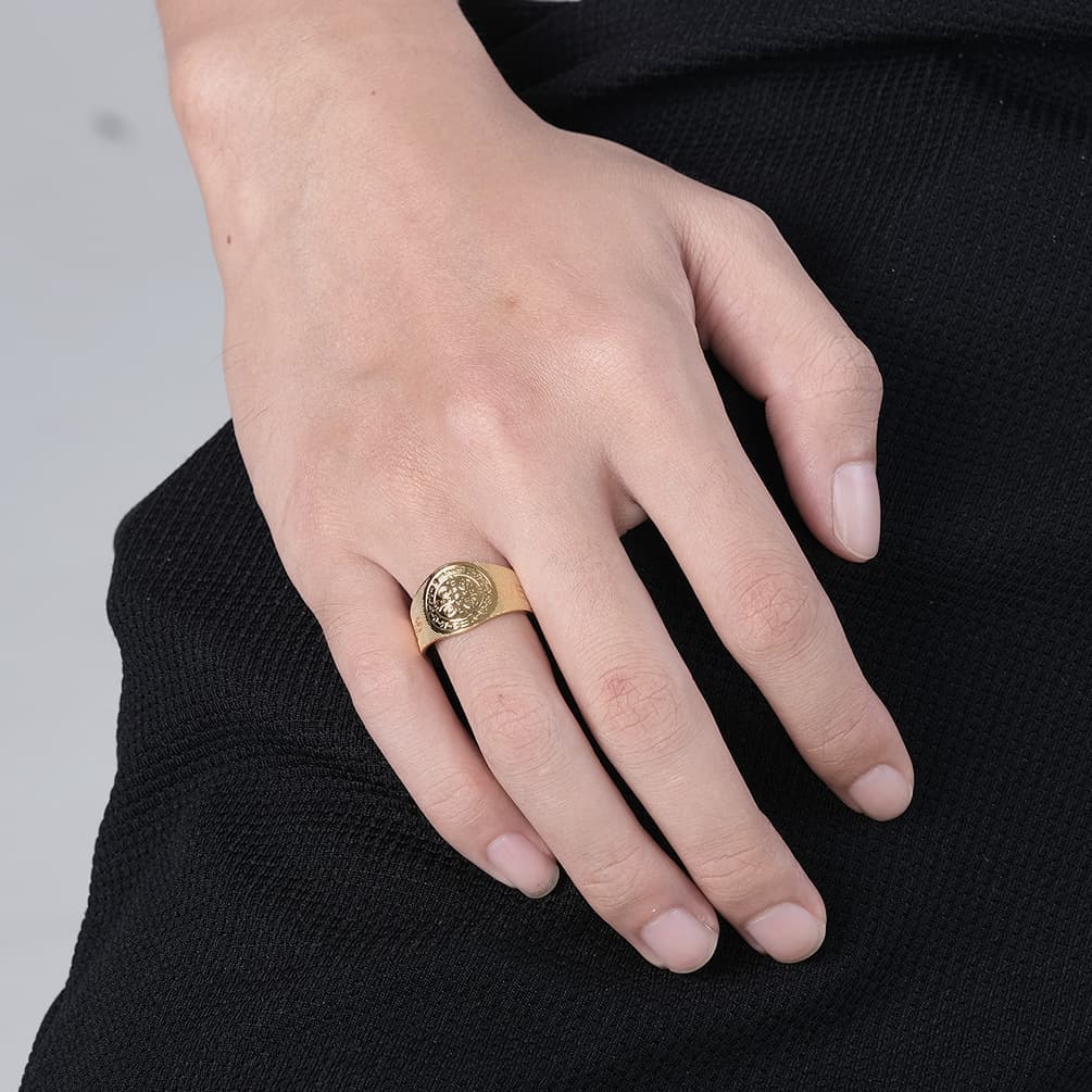 Titanium steel ring ring open adjustable stainless steel JESUS hand jewelry