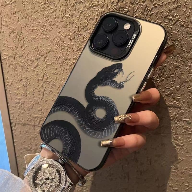 Spiral Black Snake Creative 15Promax Hard Suitable For 14/13/12/11 Advanced Anti Drop Phone Case