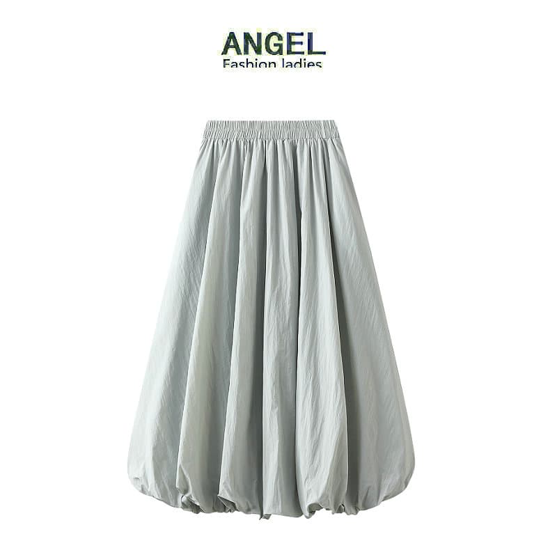 New High Waist Slimming Flower Bud Skirt Lantern Skirt Half Skirt Mid-Length A-Line Skirt Female 0503