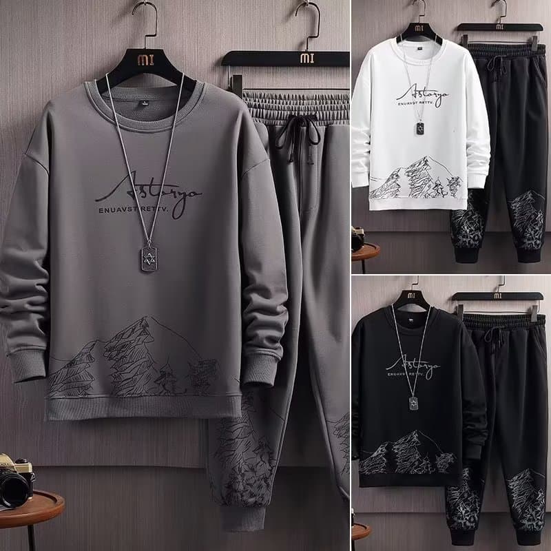 Men's Clothing Sports suit for men, spring and autumn style, loose and handsome teenagers' autumn casual men's wear, a set of matching