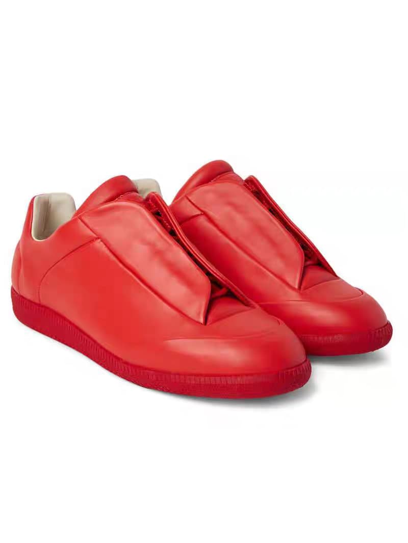 Chaussures de sport basses pour femmes, tendance, noires, blanches et rouges, bout rond.