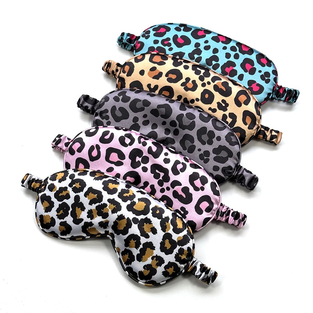 Luxury Leopard Print Sleep Mask - Double-Sided Satin Eye Cover For Women & Travel (100% Light Blocking, Breathable & Adjustable Strap)