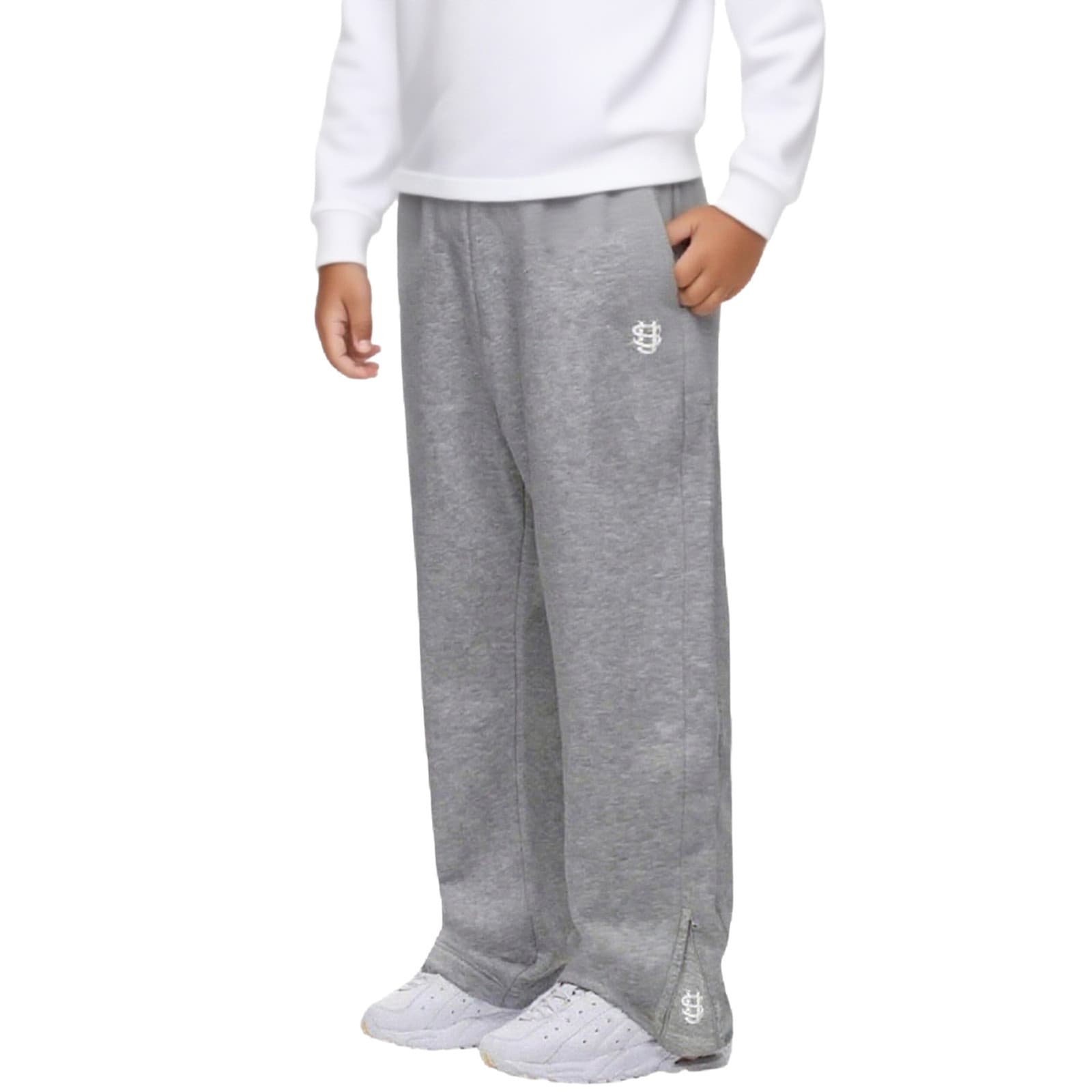 Men's Clothing Children's And Teenagers' Embroidered Y2K Sports Pants, Retro Street Hip Hop Elastic Band Solid Color