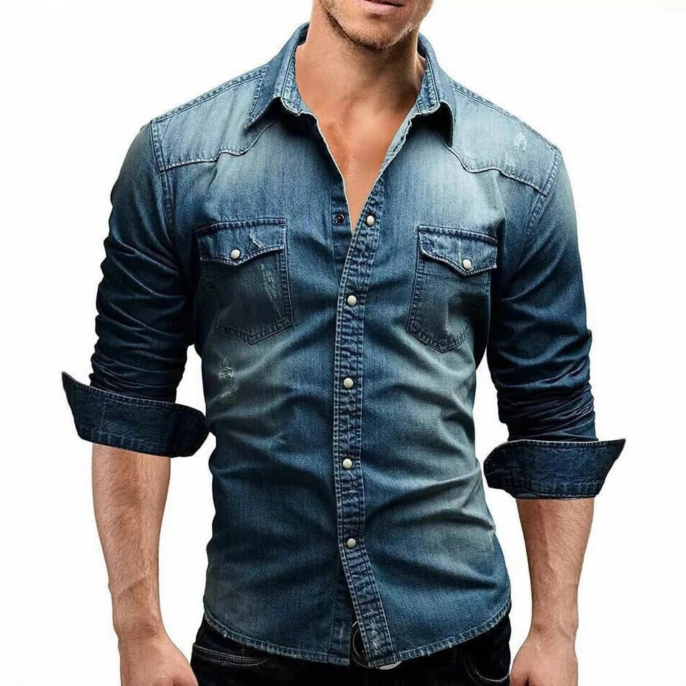 Men's Clothing Denim Jacket Shirt Men's Top