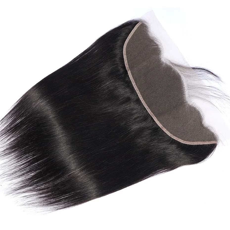 13x4 Lace Frontal Transparent Pre Plucked Straight Human Hair 1 Pc Packing Ear To Ear Lace Closures For Black Women